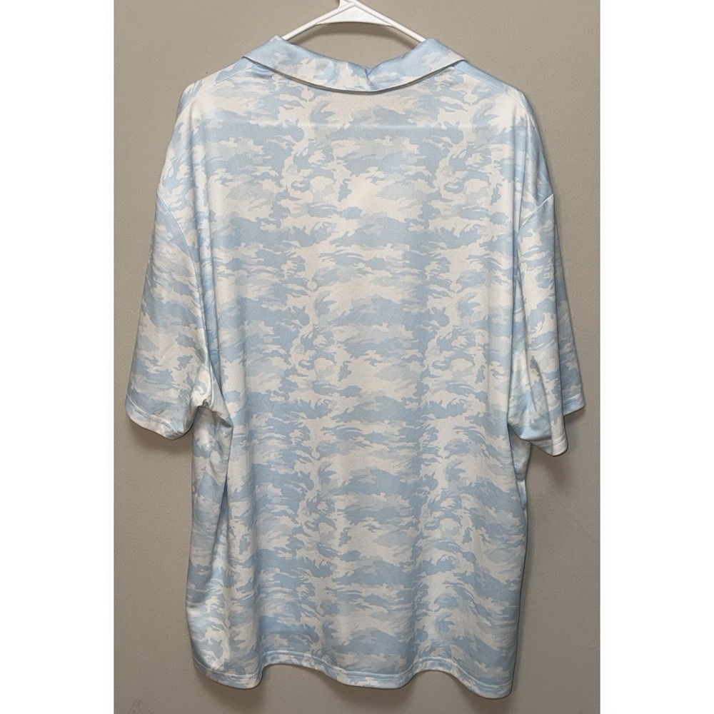 MoFiz Men's Polo Pale Blue & White Camo Pattern Size 3XL 100% Polyester - Picture 5 of 5